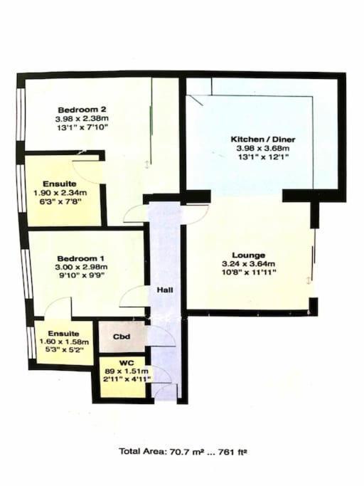 Stunning 2 Bed Apartment, Fabulous Sea View & 2 Minutes To Beach With Parking Bournemouth Exterior foto